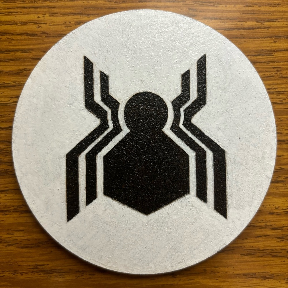 Spider-Man Tom Holland Logo Laser Engraved Painted Cork Coaster